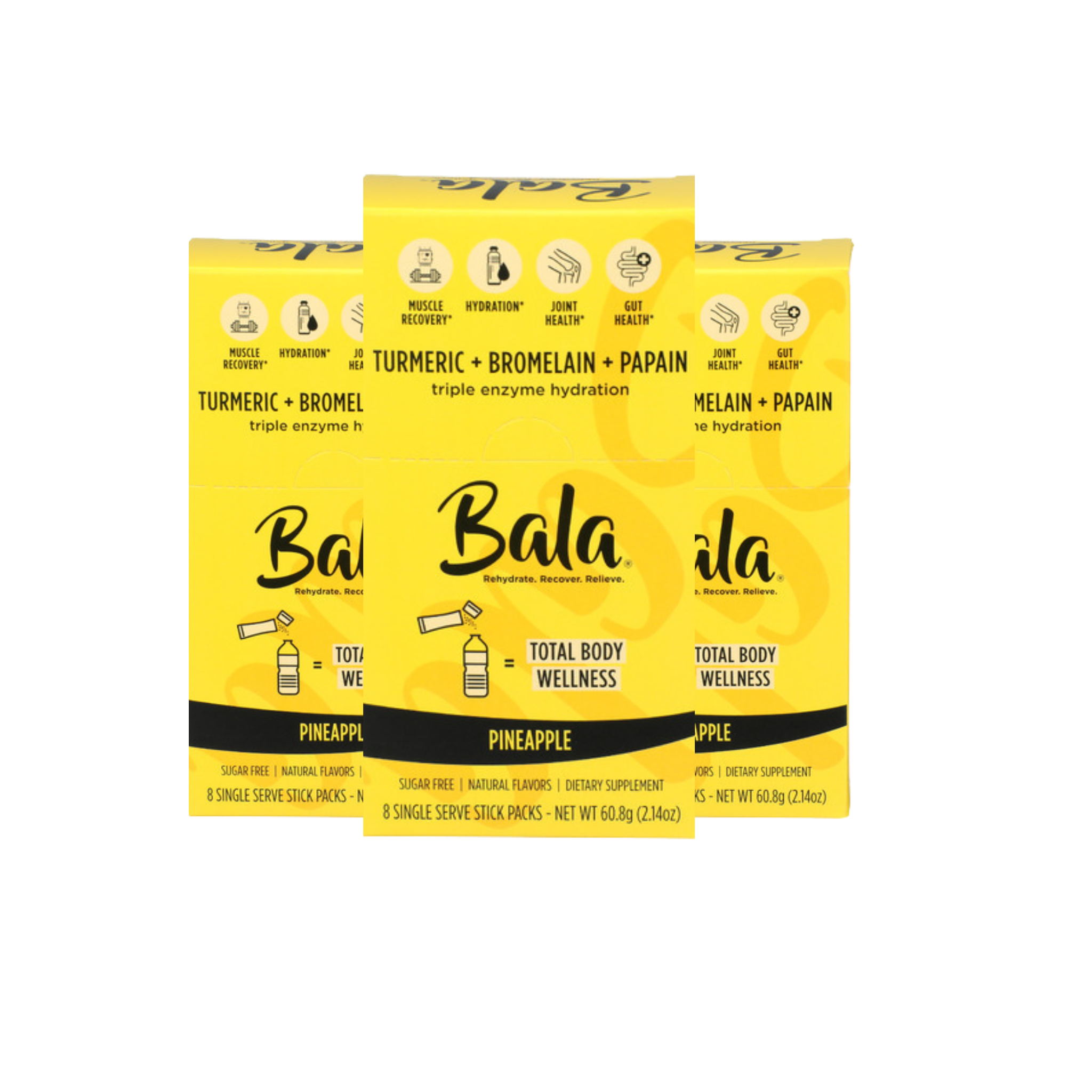 Bala Pineapple Triple Enzyme Hydration Mix Stick Pack - 8 ct