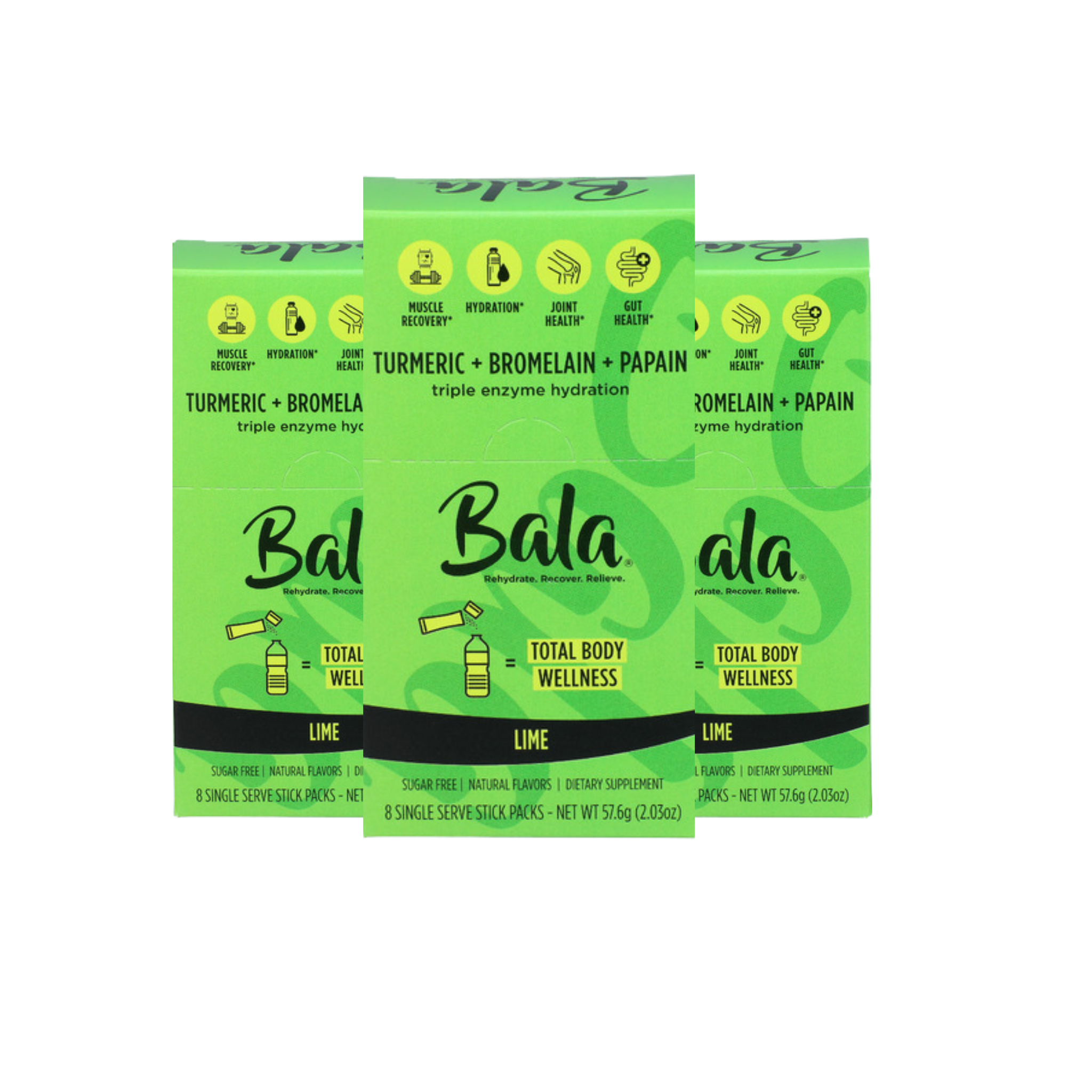 Bala Lime Triple Enzyme Hydration Mix Stick Pack - 8 ct