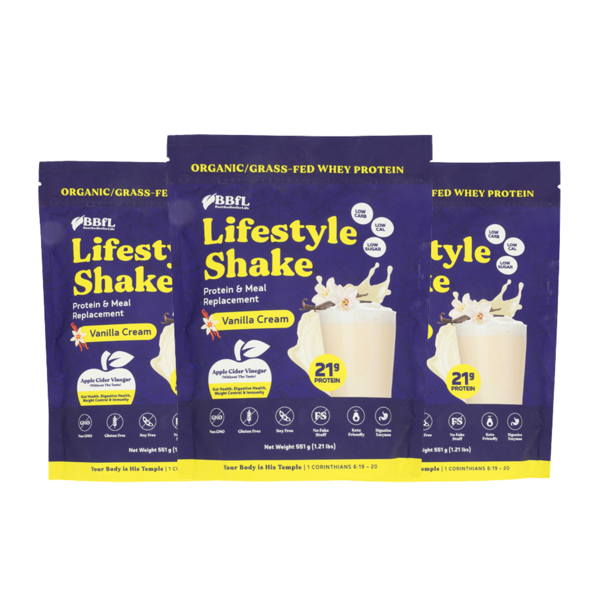 BBFL Vanilla Cream Life Style Shake Protein Powder, 1.21 Pound